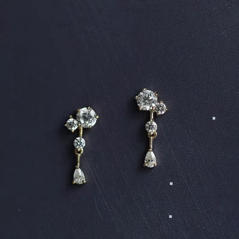Boucles d'oreilles coréennes en argent Sterling 925 plaqué or 14 carats pour femmes, boucles d'oreil