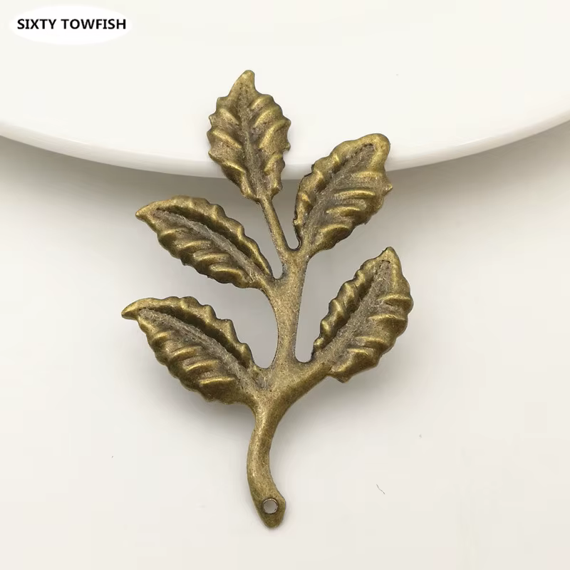 Pendentif en bronze antique, couleur or, 50x30mm, 20/100 pièces