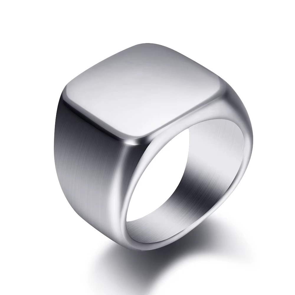 Oral alière carrée de grande largeur pour hommes, bijoux en acier au titane, argent, or, noir, bleu,