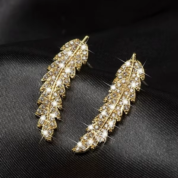 Boucles d'oreilles en diamant blanc pour femme, bijoux en or 14 carats, argent 925, pierres précieus