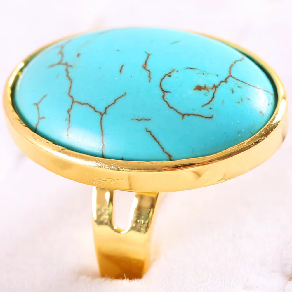 Bague Ajustable en Pierre Naturelle pour Homme et Femme, Cabochon Ovale CAB, Perle de Clip, Opale, R