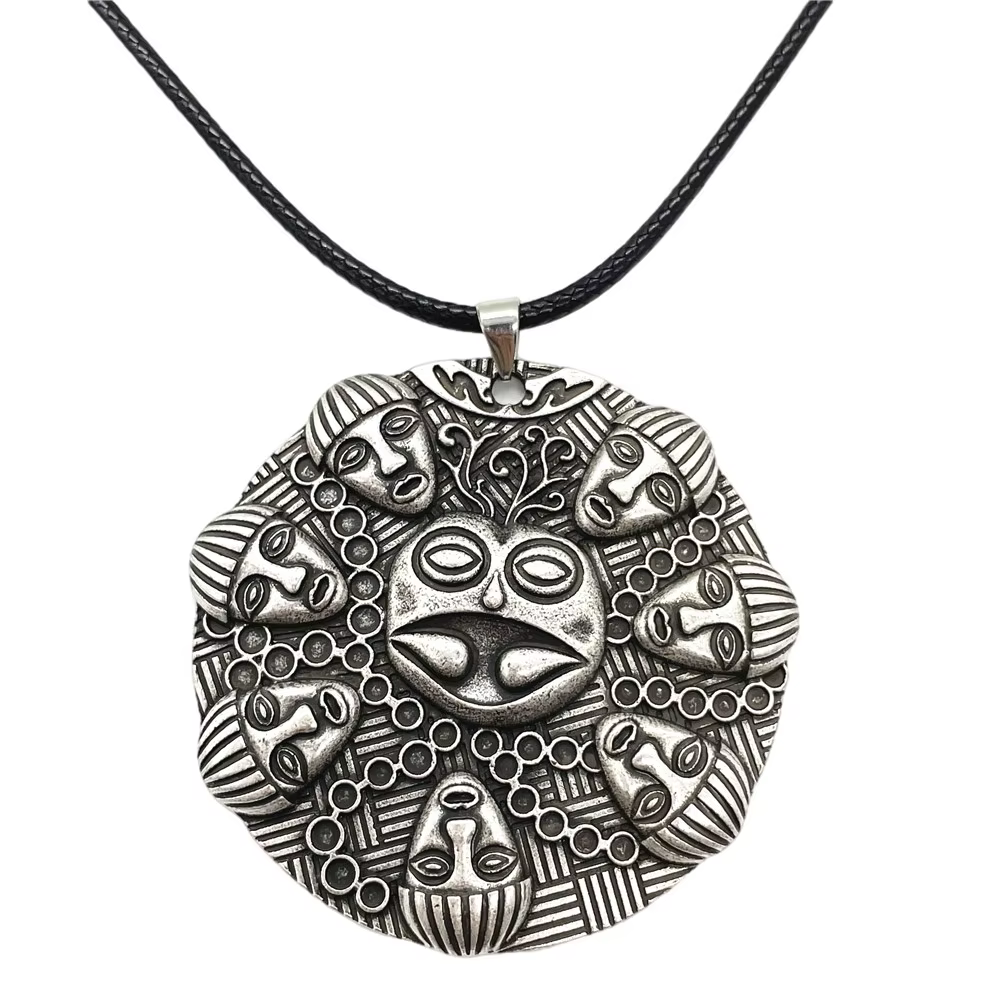 Bouddha Ogma médaillon Om Yoga bouddhisme grand pendentif Vintage collier Bijoux Homme amulette Tali