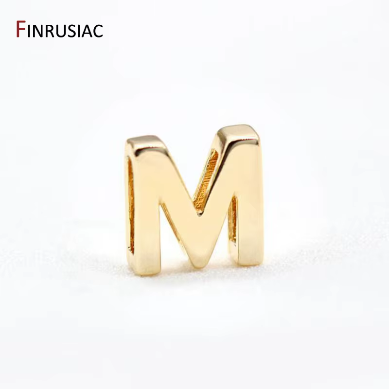Bijoux à bricoler soi-même faisant 26 lettres perles plaqué or pendentifs Alphabet creux pour Bracel
