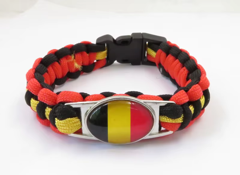 Bracelet avec breloque drapeau de la Belgique, bracelets et joncs pour femmes et hommes, cadeau