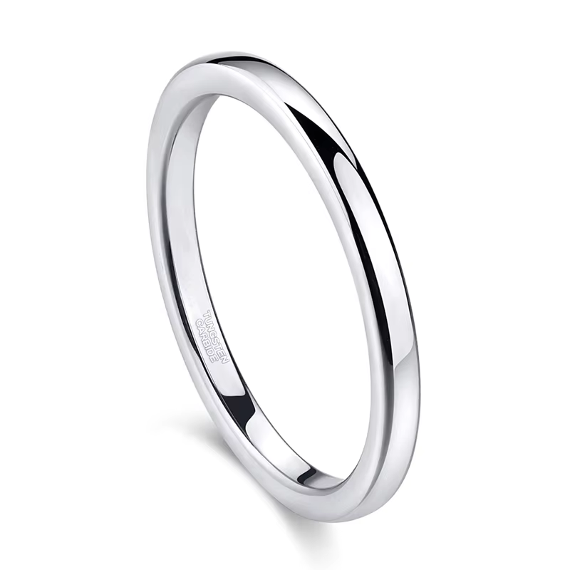 TIGRADE – bague fine en tungstène pour femmes, 2mm, poli, noir, or, Rose, argent, couleur mate, mode