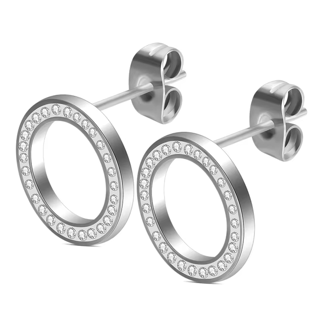 Bijoux de luxe boucles d'oreilles pour femmes avec un joli cristal incrusté de Zircon en acier inoxy