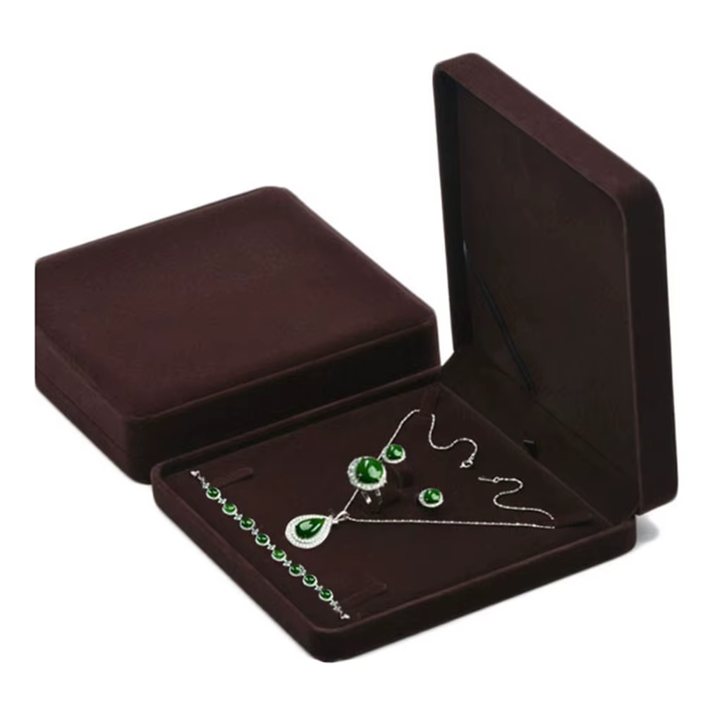 Boîte-cadeau en velours, ensemble de bijoux, boîte pour Bracelet, collier, bague, boucles d'oreilles