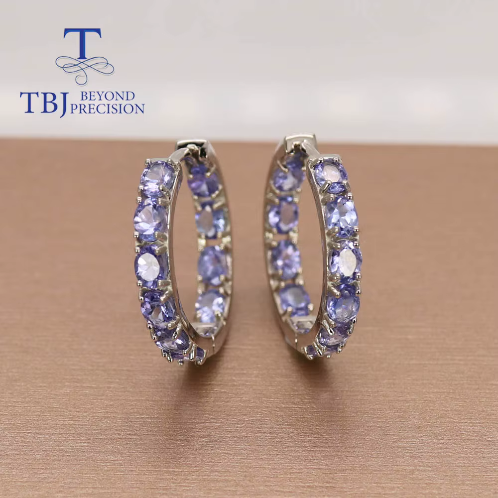 Boucles d'oreilles ovales en tanzanite bleue naturelle de Tanzanie 2026, 3*4mm, pierres précieuses v
