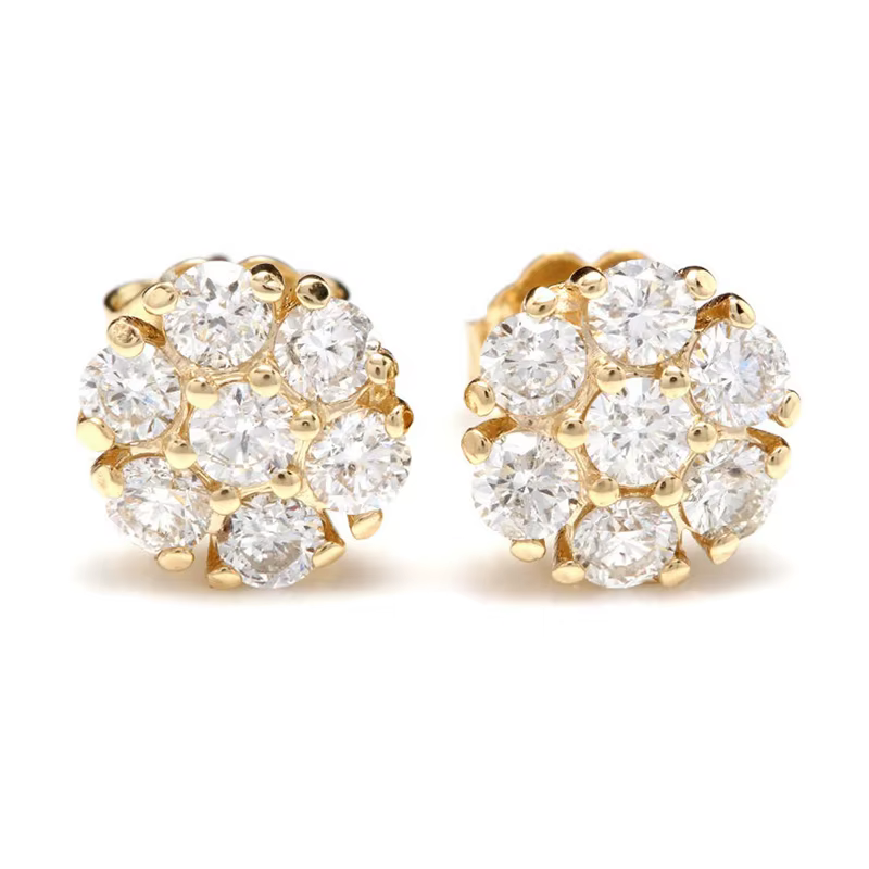 Huitan luxe couleur or brillant cubique zircone boucles d'oreilles pour les femmes délicat petite fe