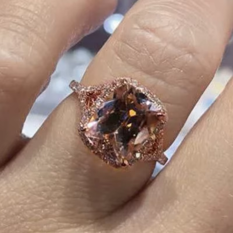 Huitan – bagues de fiançailles romantiques couleur or Rose pour femmes, accessoires simples et éléga