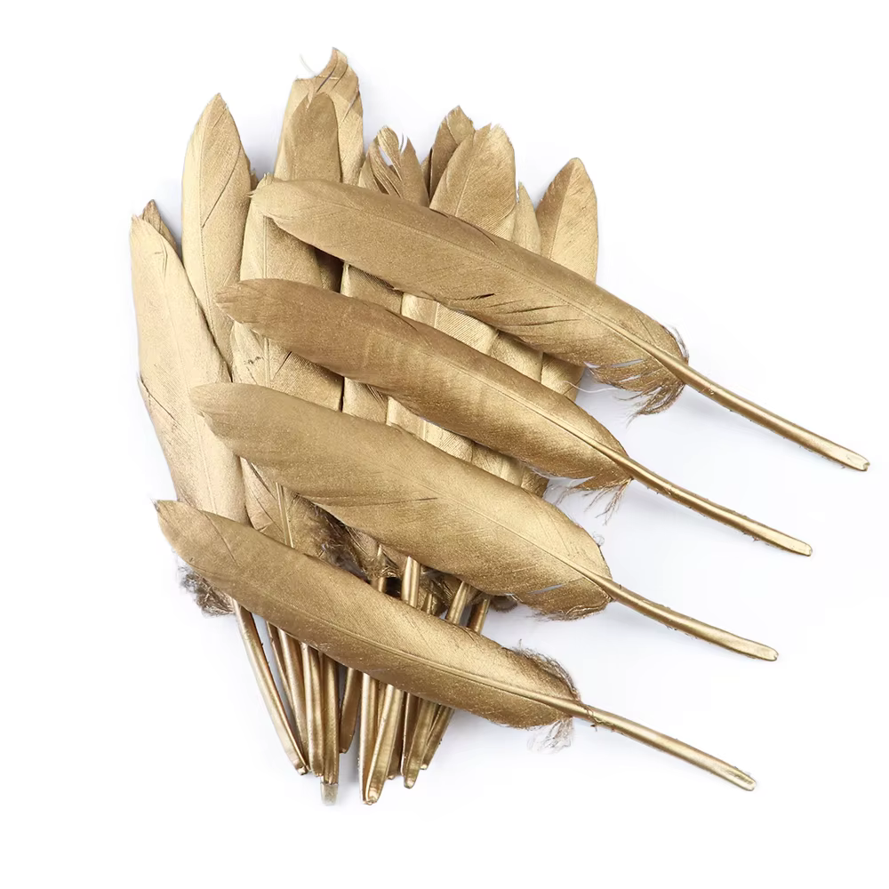 Plumes de coq d'oie dorées 10-500, pour artisanat, fête de mariage, décoration de la maison, fabrica