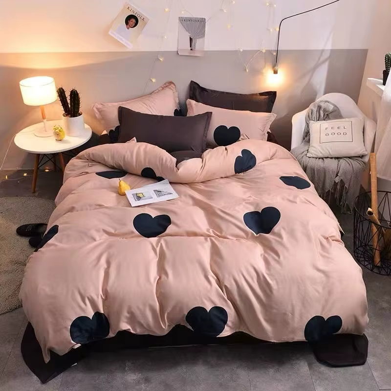 Parure de lit avec taies d'oreiller pour filles, linge de lit de style nordique, housse de table, te