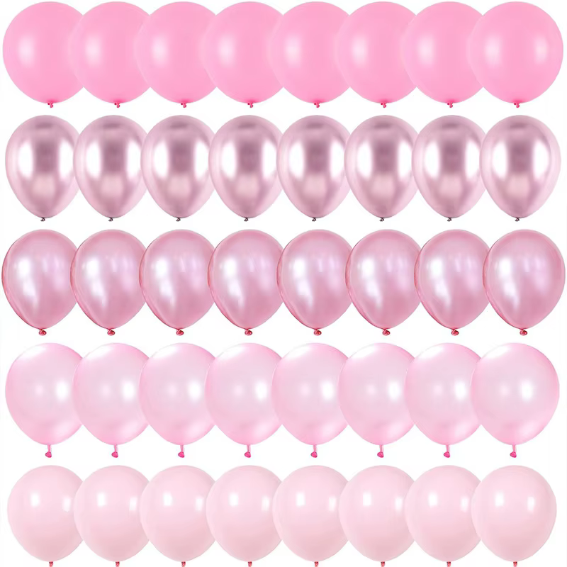 Confettis en poudre de perles, ballons en Latex métallique, décoration de mariage, ballons roses, fê