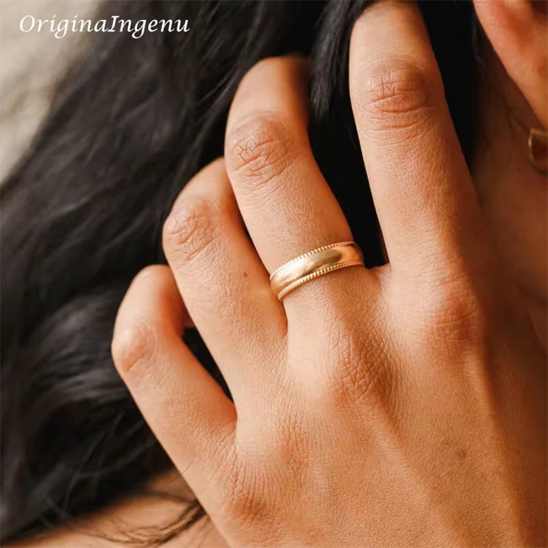 Bague réglable à motif de fleurs rempli d'or 14 carats pour femme, bijoux hypoallergéniques, bijoux 