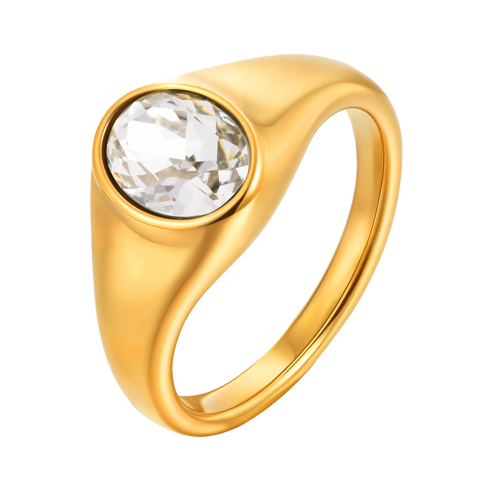 Bague ovale en Zircon noir/bleu/rouge/blanc pour femmes, bagues de mariage en acier inoxydable de co