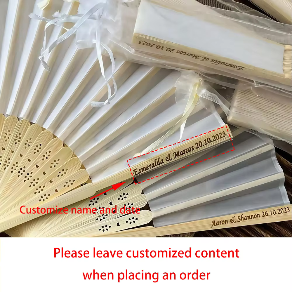 Éventail à main en bois personnalisé, fournitures de cadeaux pour invités de mariage, cadeaux de fêt