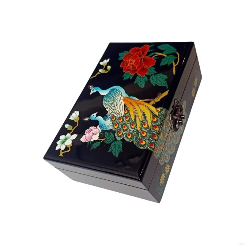 Organistes bijoux en bois laqué Box décoratif fermeture sécurisée 87ha
