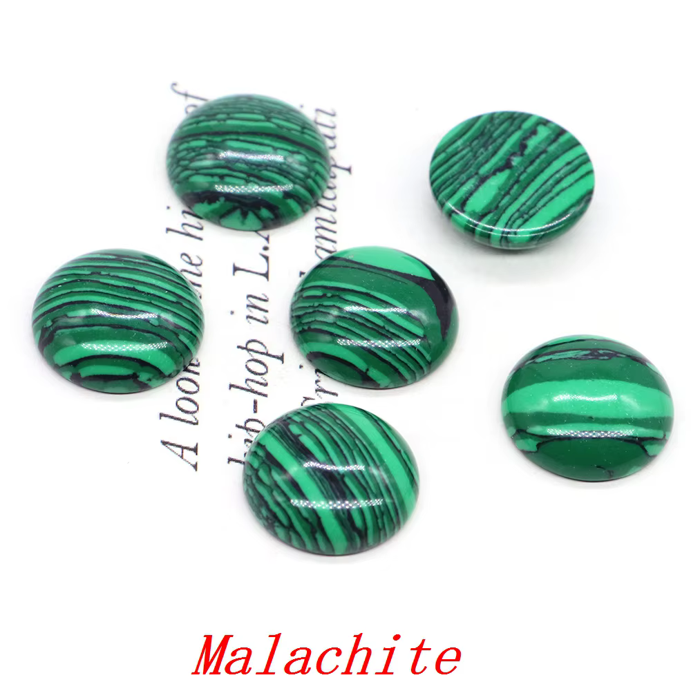 Lot de 5 perles rondes en pierre naturelle cabochon pour la fabrication de bijoux DIY, anneaux de gu