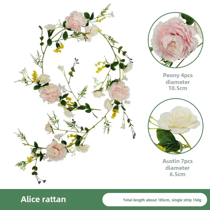 Décoration de plafond en rotin Él, rotin rose, arche de salle de mariage européenne et américaine, c