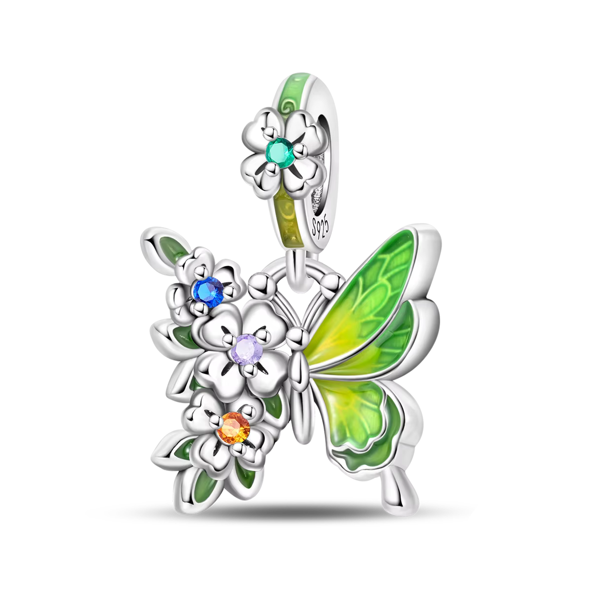 Breloques en argent sterling 925, série Forêt tropicale, Monstera, Toucan, Colibri, Caméléon, compat