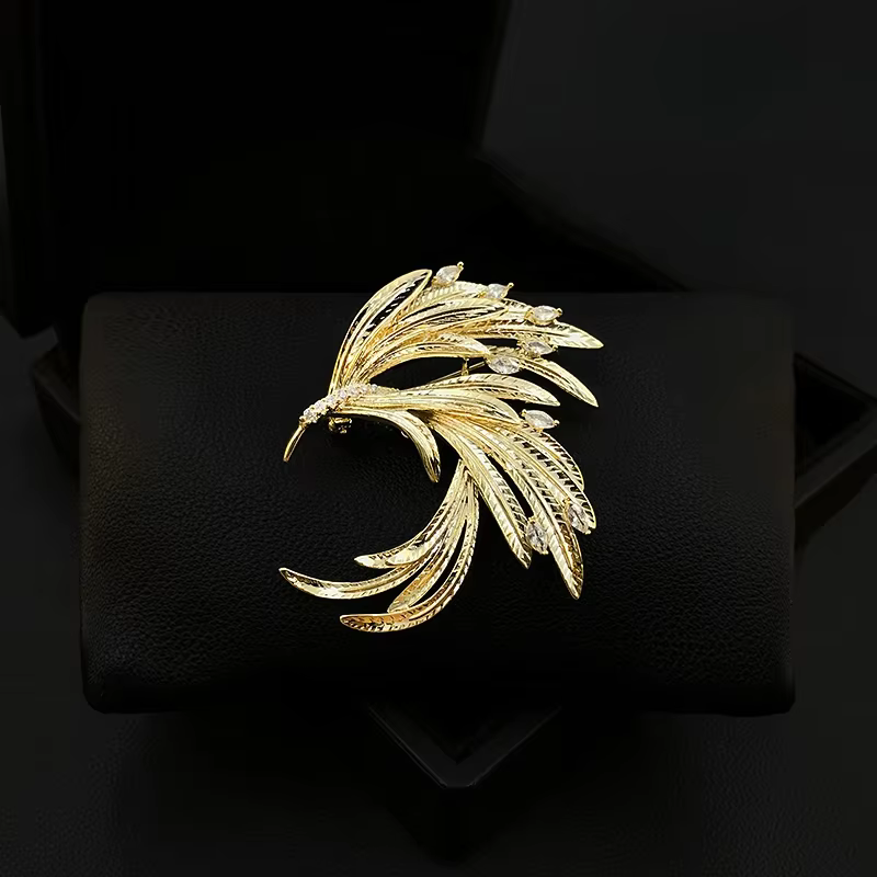 Broche Phoenix de luxe pour femme, ornement imbibé haut de gamme, cardigan, manteau, pull, accessoir