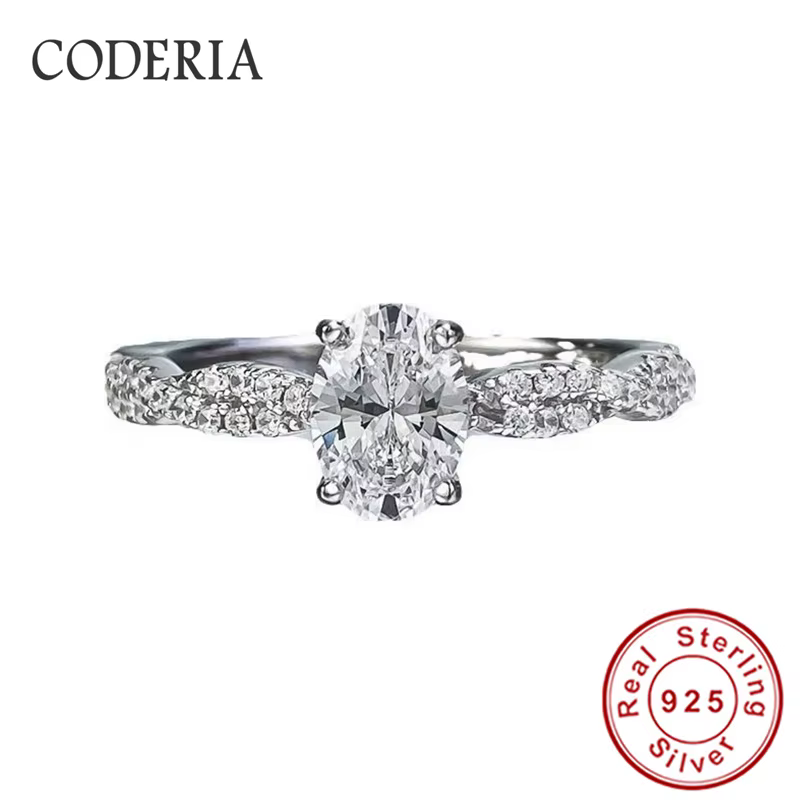 Bague de Ballet Moissanite couleur D VVS1, coupe ovale 1CT, en argent Sterling 100% 925, pour femmes