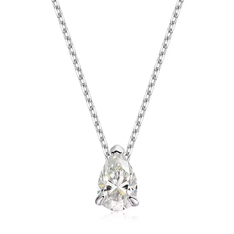 Smyoue 1-4CT poire coupe Moissanite pendentif collier pour femmes filles 3 modèles laboratoire diama