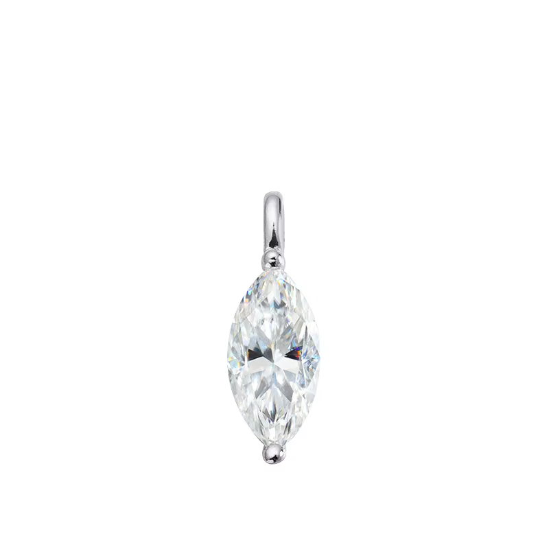 Smyoue 3CT 7*14MM Marquise coupe Moissanite collier pour femmes Solitaire pendentif chaîne scintilla