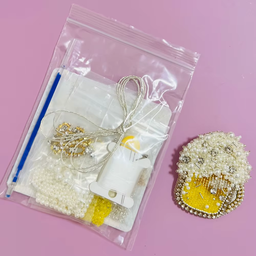 Kit de broderie de perles tout-en-un, outils complets et tutoriel facile, ensemble de fabrication de