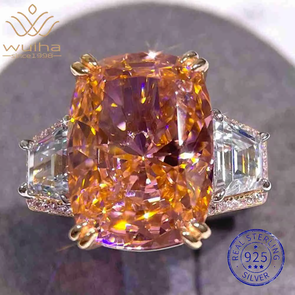 WUIHA Vintage 100% 925 argent Sterling 13.8 CT laboratoire saphir diamants à haute teneur en carbone