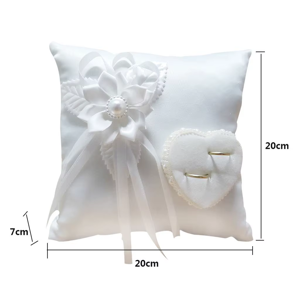 Oreiller pour bague de mariage, romantique européen, porte-bague de mariage, oreiller en forme de cœ