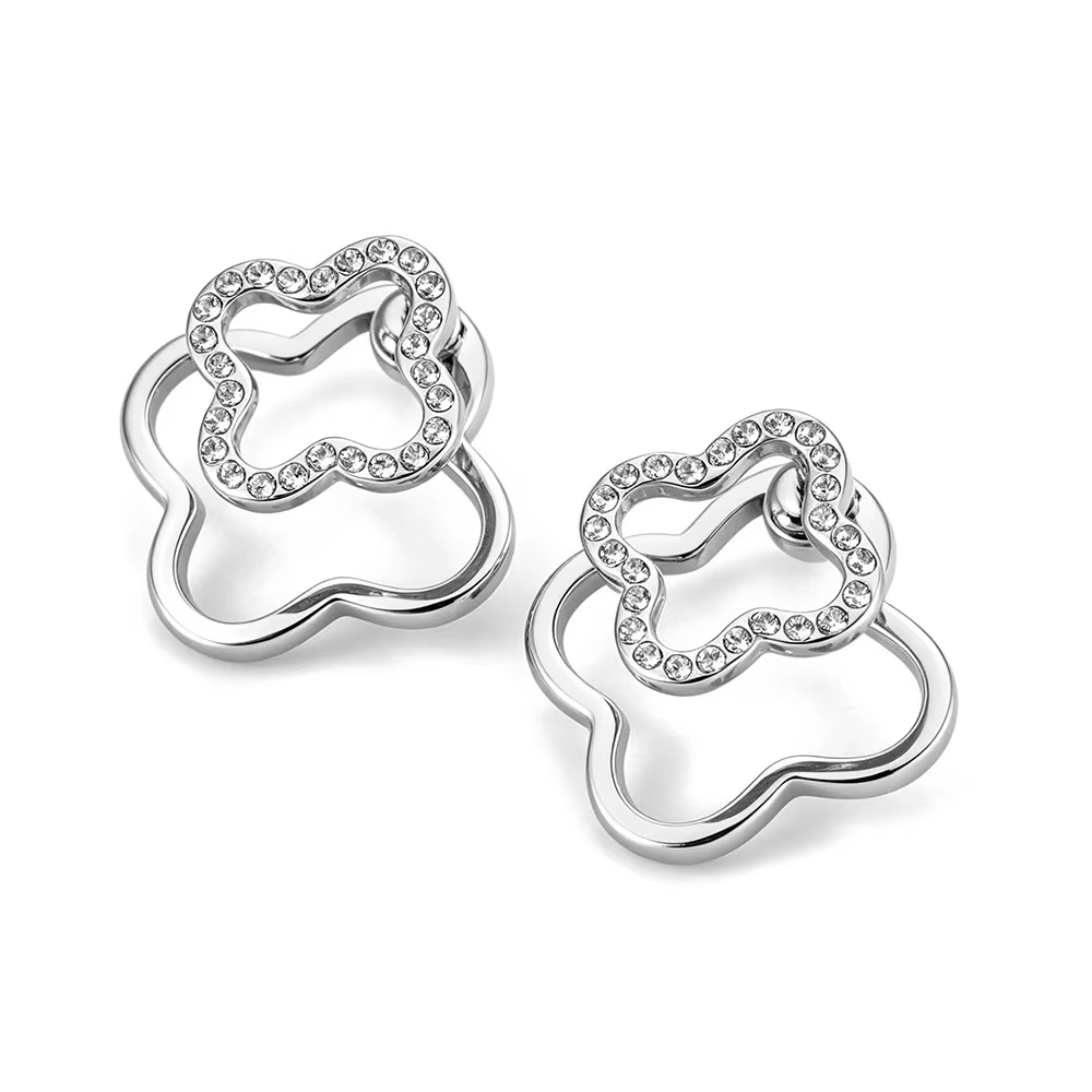 Lokaer – boucles d'oreilles circulaires délicates en Zircon pour femmes, en acier inoxydable plaqué 