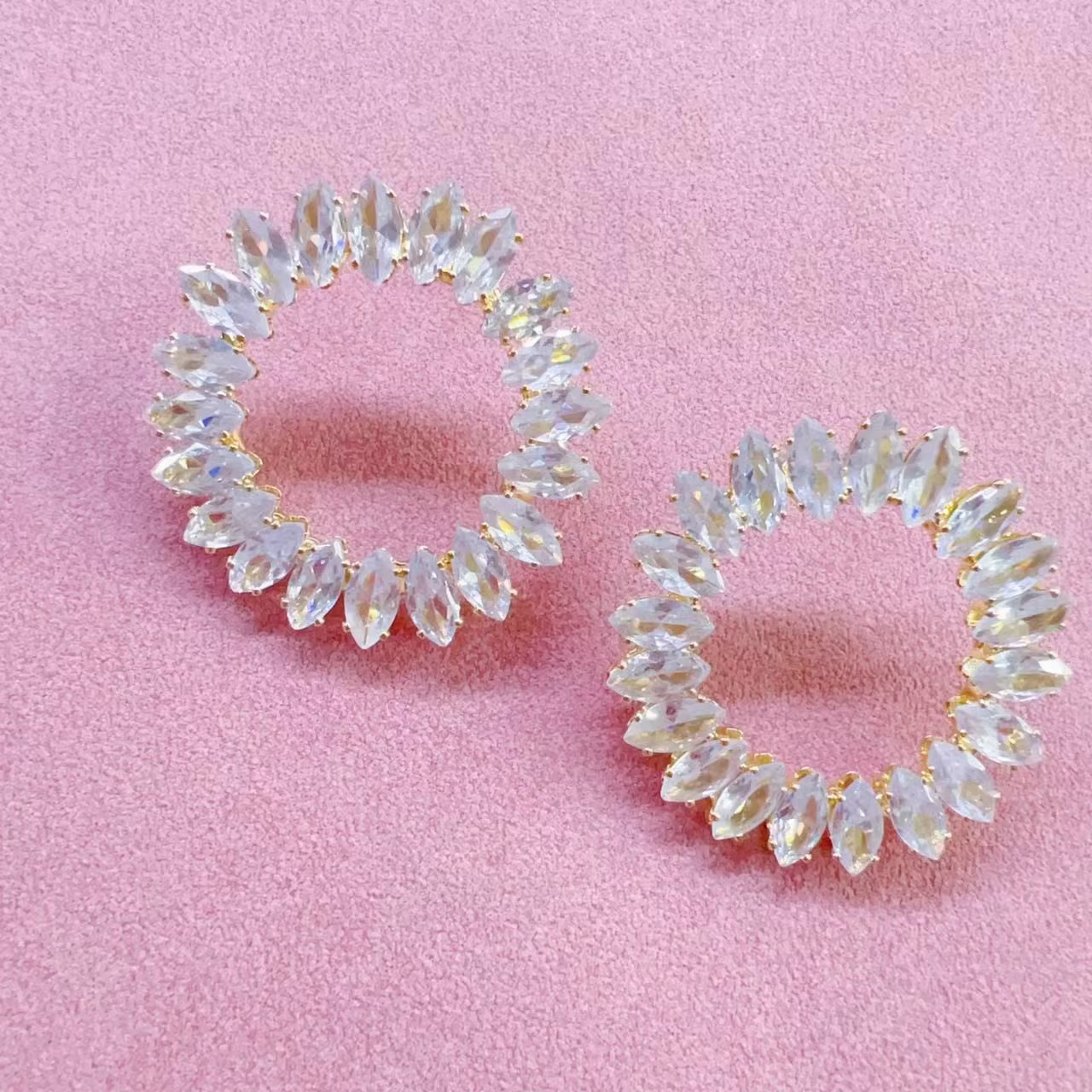 Boucles d'oreilles rondes en strass, créatives à la mode, bijoux polyvalents en Zircon, personnalité