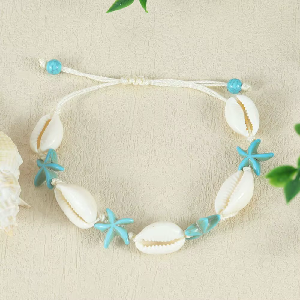 Bracelet en perles d'étoile de mer, série Sea, tortue colorée, bracelet tissé, breloque poisson étoi