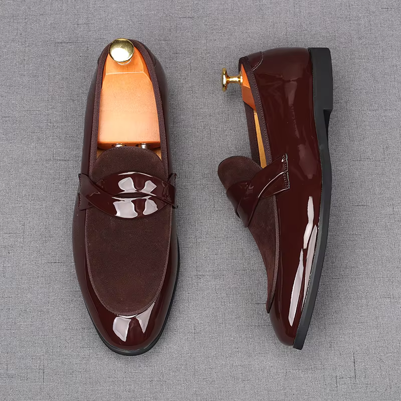 Nouvelles Chaussures Homme en Daim à Enfiler Style Penny Loafer pour Mariage, Bal de Promo et Soirée