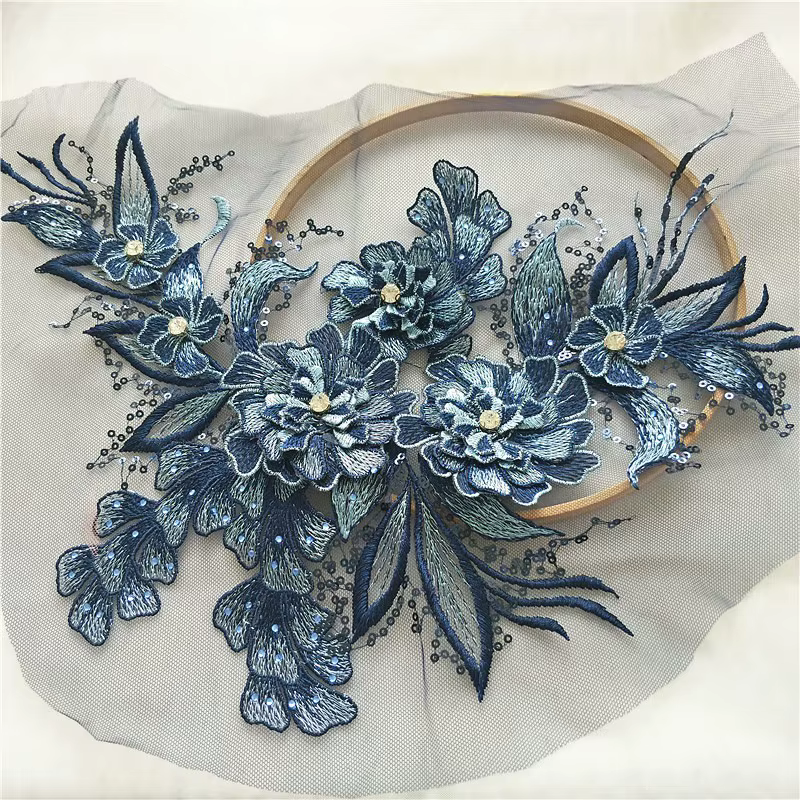 Accessoires de mariage en dentelle de Venise, 1 pièce, vert, rose, vert, fleur, Patch, Motif Appliqu