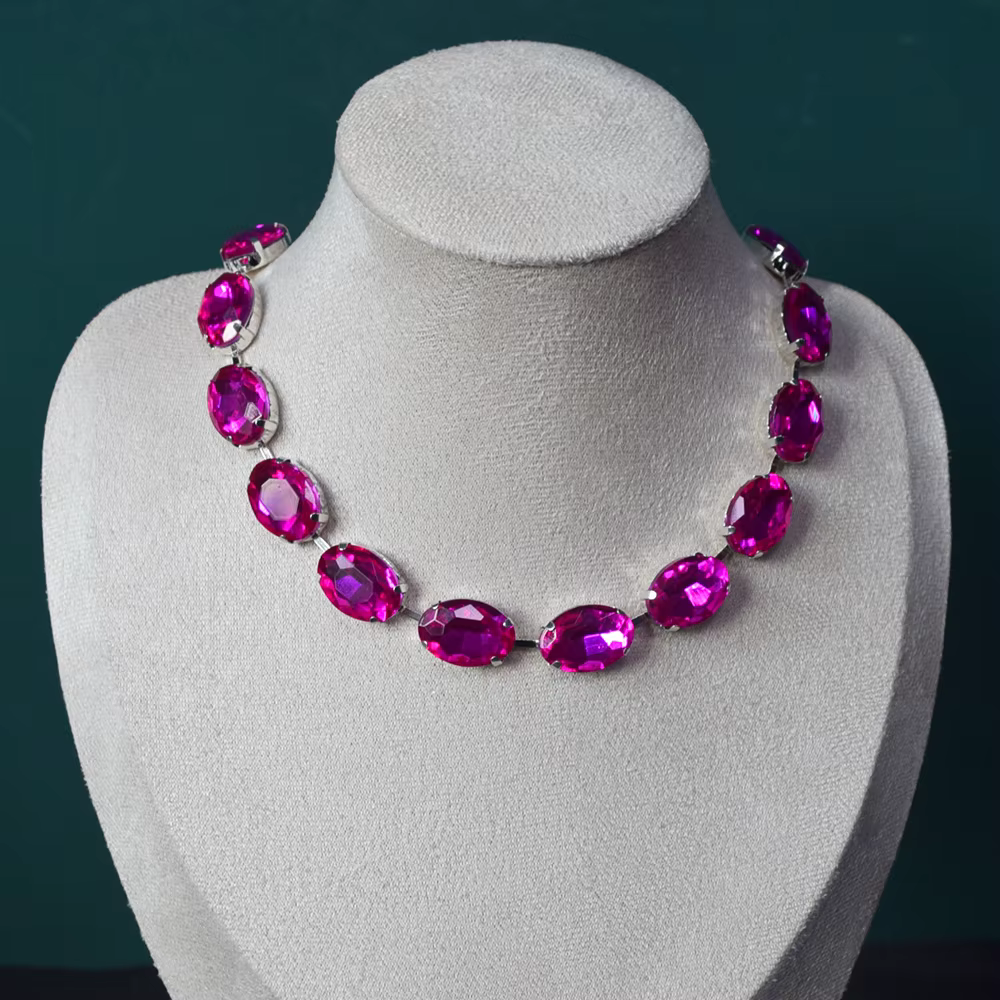 Collier court incrusté de cristal de verre brillant pour femmes, boule Simple de fête, breloques à l