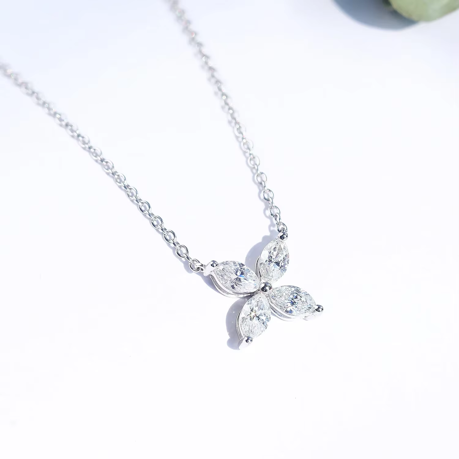 Collier en argent Sterling S925 avec trèfle à quatre feuilles pour femme, chaîne de luxe en Zircon A