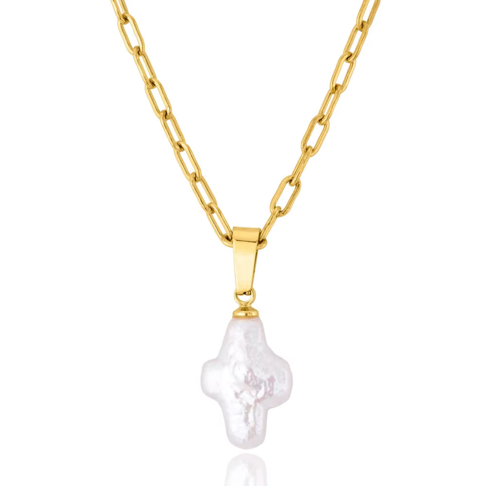 Collier Baroque en perles naturelles pour femmes, pendentif en perles blanches et noires, chaîne à m