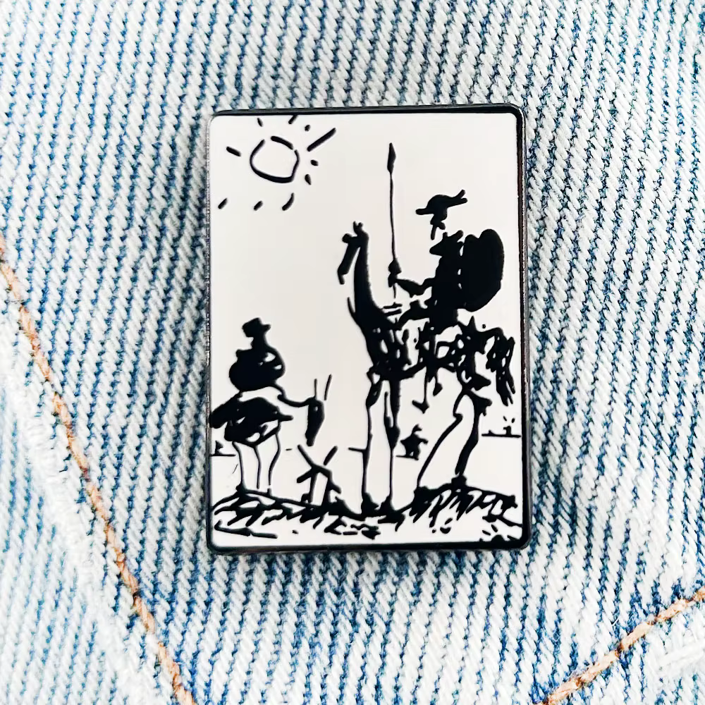 Pablo Picasso Don Quichotte épinglette 1955 Vintage peinture à l'huile broche Graffiti bijoux artist