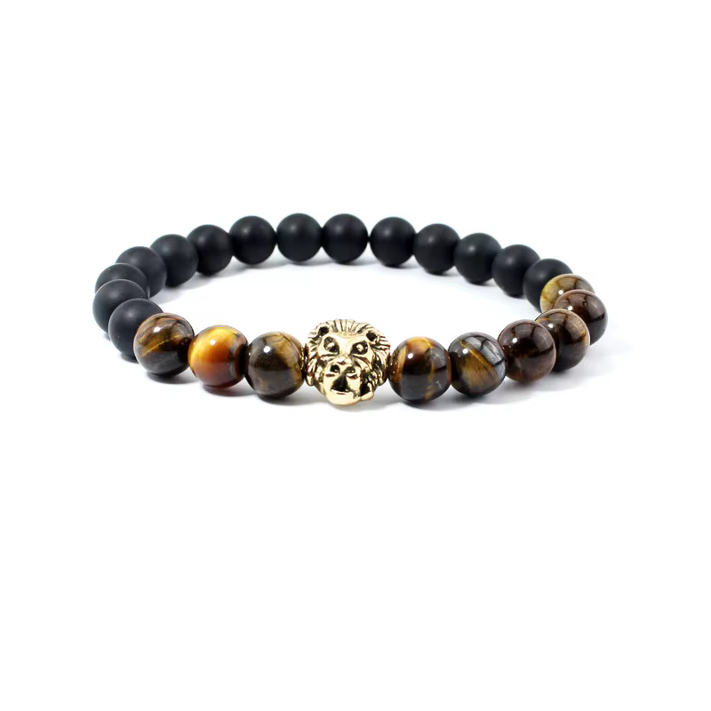 Bracelet en pierre naturelle œil de lion pour hommes et femmes, breloque, perle à la mode, bijoux de