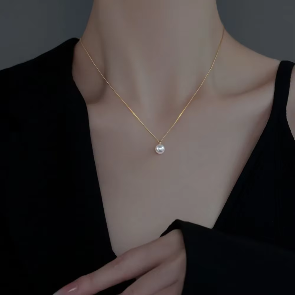 Collier pendentif perle de style élégant pour femme, clavicule réglable, bijoux cadeaux, 216.239.