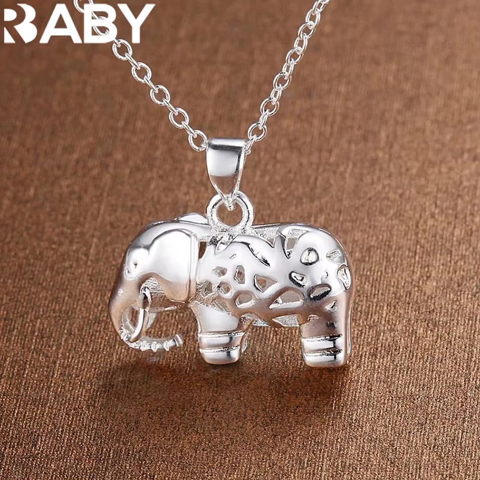 Collier avec pendentif en forme d'éléphant pour femmes, breloques fines en argent Sterling 925, acce