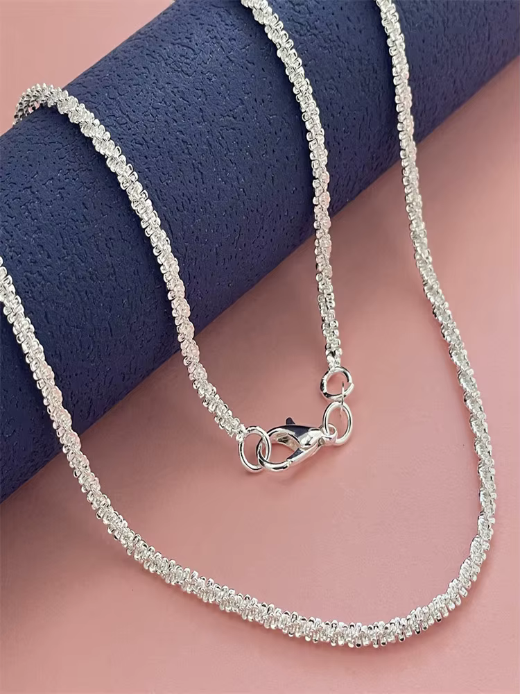 Collier étincelant en argent sterling 925 pour femmes, bijoux exquis, cadeaux de fête de fiançailles