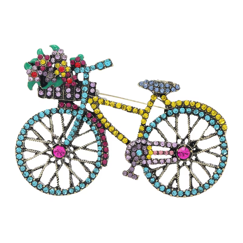 Danemark ges baroques en cristal complet pour hommes et femmes, fleur de vélo vintage, épingles de p