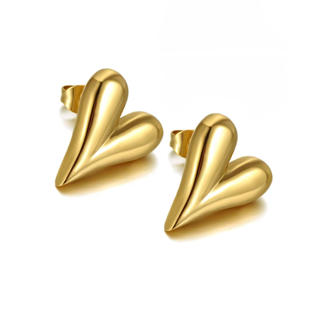 Lokaer – boucles d'oreilles romantiques en acier inoxydable pour femmes, bijoux en forme de cœur, po