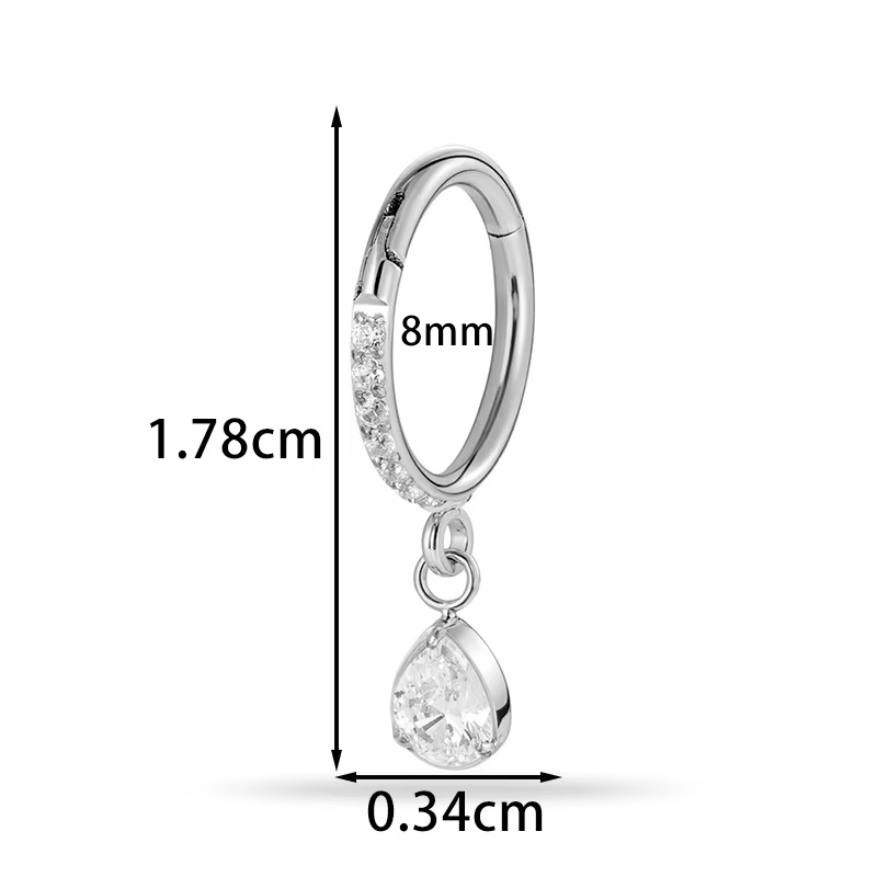Boucles d'oreilles G23 en titane 16G, 1 pièce, Piercing pour Cartilage, Clip d'oreille, pendentif fl