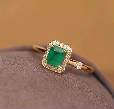 Bague classique incrustée d'émeraude en Zircon pour femmes, peut être pliée, vêtements, bijoux de fê