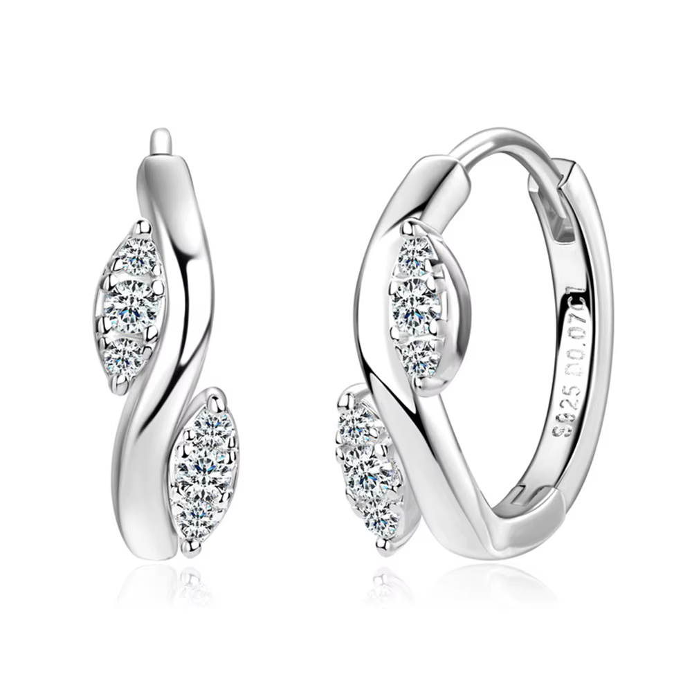 Vinregem-GRA 3EX VVS D Moissanite Diamonds Gems, Boucles d'oreilles créoles de personnalité pour fem