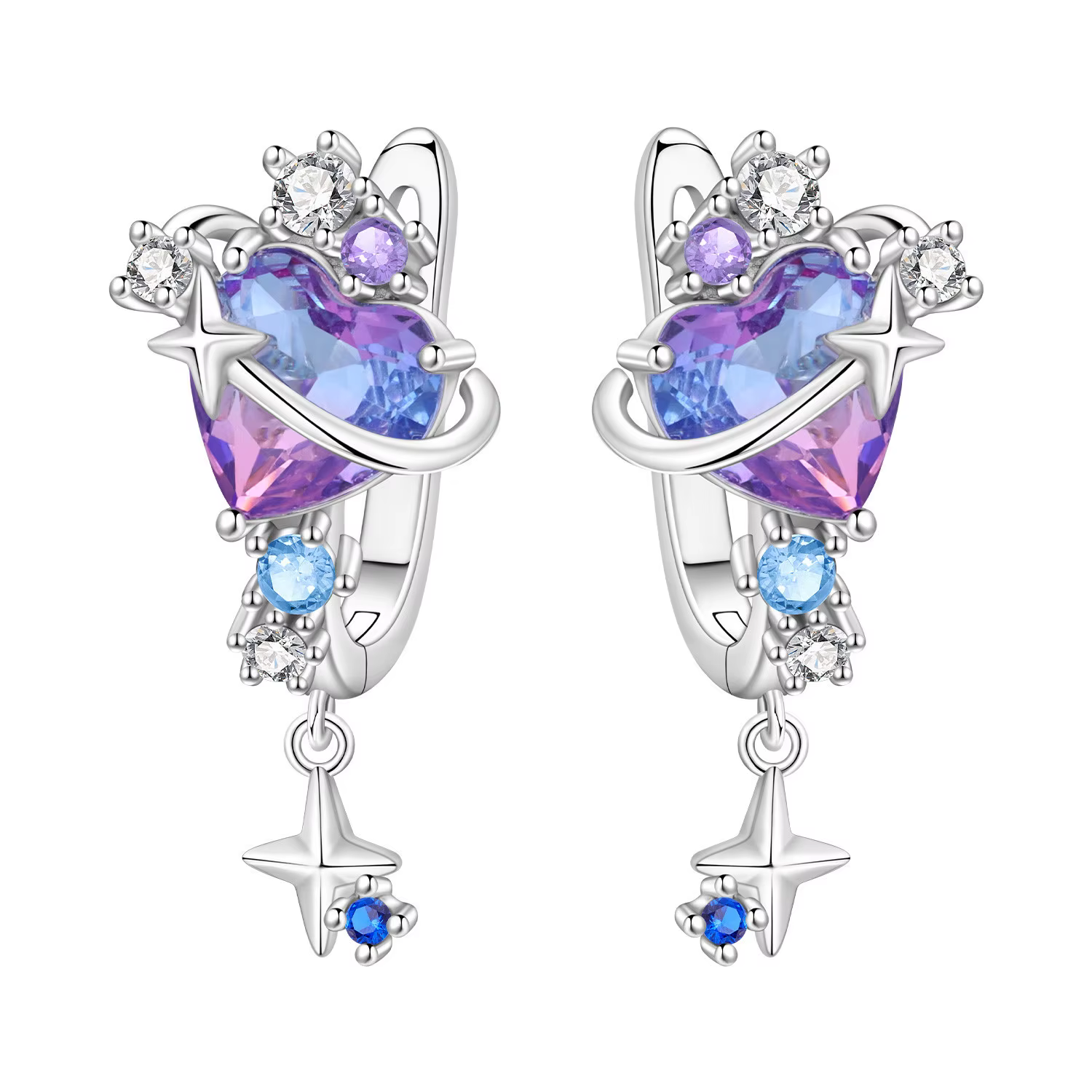 Orstarry – boucles d'oreilles en argent Sterling S925, boucles d'oreilles Satellite colorées pour fe